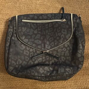 Stella & Dot Black Leopard Lady Boss Bag
